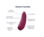 Satisfyer Curvy 1+ Rose Red Telefon Kontrol Air Pulse Vibratör Satisfyer Curvy 1+ Rose Red Telefon Kontrol Air Pulse Vibratör