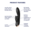 Satisfyer Double Flex Black Connect App Kontrollü Ultra Esnek Güçlü Titreşimli Rabbit Vibratör Satisfyer Double Flex Black Connect App Kontrollü Ultra Esnek Güçlü Titreşimli Rabbit Vibratör
