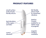 Satisfyer Double Flex White Connect App Kontrollü Ultra Esnek Güçlü Titreşimli Rabbit Vibratör