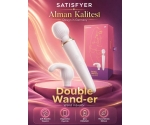 Satisfyer Double Wand-er Connect White App Kontrollü Ekstra Başlıklı Güçlü Titreşimli Masaj Aleti Vibratör