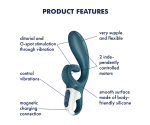 Satisfyer Hug Me GrayBlue App Kontrollü 2 Güçlü Titreşim Motorlu Rabbit Vibratör Satisfyer Hug Me GrayBlue App Kontrollü 2 Güçlü Titreşim Motorlu Rabbit Vibratör