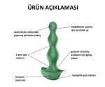 Satisfyer Lolli Plug 2 - 12 Fonksiyonlu Titreşimli Boğumlu Yeşil Anal Plug Vibratör