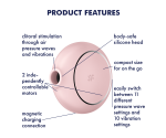 Satisfyer Pro To Go 3 Rose 2 Motorlu Emişli Ve Titreşimli Vibratör  Satisfyer Pro To Go 3 Rose 2 Motorlu Emişli Ve Titreşimli Vibratör