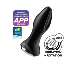 Satisfyer Rotator Plug 2+ Black App Kontrollü Güçlü Titreşim Motorlu Anal Plug