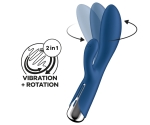 Satisfyer Spinning Döner Başlıklı Rabbit Vibratör Mavi