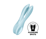 Satisfyer Threesome 1 Light Blue 3 Motorlu Esnek Güçlü titreşimli Vibratör 