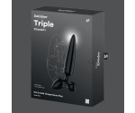 Satisfyer Triple Crystal 1 Siyah Cam Plug Dildo