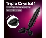 Satisfyer Triple Crystal 1 Siyah Cam Plug Dildo