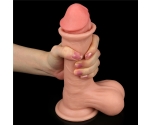 Sliding Hareketli Dış Yüzey Özel 20 Cm Bütün Testisli Ultra Gerçekci Realistik Penis
