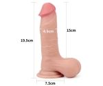 Sliding Hareketli Dış Yüzey Özel 20 Cm Bütün Testisli Ultra Gerçekci Realistik Penis