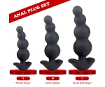 Simon 3 Farklı Boyutlu Boncuklu Yumuşak Silikon Anal Plug Seti