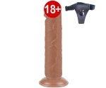 Sliding Hareketli Dış Yüzey Özel 20 Cm Ultra Gerçekci Realistik Kemerli Penis