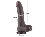 Sliding Hareketli Dış Yüzey Özel Seri Ultra Yumuşak 22 Cm Realistik Kemerli Penis	