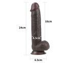 Sliding Hareketli Dış Yüzey Özel Seri Ultra Yumuşak 24 Cm Kemerli Penis