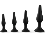 Solomon 4 Adet Farklı Boyutlara Sahip Vantuzlu Yumuşak Anal Plug Seti