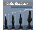 Solomon 4 Adet Farklı Boyutlara Sahip Vantuzlu Yumuşak Anal Plug Seti