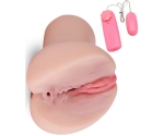 Süper Yumuşak Çift Girişli Titreşimli Anal ve Vajinal Mastürbatör