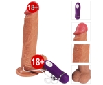Ultra Gerçekçi 21 cm 10 Modlu Titreşimli Realistik Penis