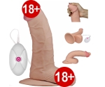 Ultra Yumuşak Özel Dokulu 21 Cm Titreşimli Realistik Penis