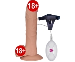 Ultra Yumuşak Özel Dokulu 23 Cm Titreşimli Strap On Penis Ultra Yumuşak Özel Dokulu 23 Cm Titreşimli Strap On Penis