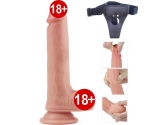 Ultra Yumuşak Silikon Özel Üretim 20 cm Belden Bağlamalı Realistik Penis