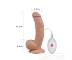 Ultra Yumuşak Özel Dokulu 21 Cm Titreşimli Realistik Penis
