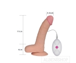 Ultra Yumuşak Özel Dokulu 21 Cm Titreşimli Realistik Penis