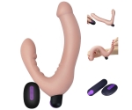 Uzaktan Kumandalı Ultra Lüks Strapless Double Vibratör Penis
