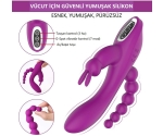 Violet 10 Modlu Titreşimli Anal Vajinal ve G-Bölgesi Uyarıcı Rabbit Vibratör