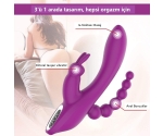 Violet 10 Modlu Titreşimli Anal Vajinal ve G-Bölgesi Uyarıcı Rabbit Vibratör