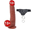 Wolve 26 Cm Çift Katmanlı Ultra Yumuşak Kemerli Realistik Penis	