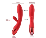 Wowyes V3 Şarjlı Bükülebilen G Bölgesi ve Klitoris Uyarıcı Kırmızı Tavşan Vibratör