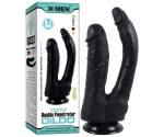 Damarlı 23 Cm Yumuşak Double Realistik Siyah Dildo