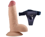 Yeni Nesil Ultra Yumuşak Dokulu 18 Cm Belden Bağlamalı Realistik Penis-1084