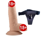 Yeni Nesil Ultra Yumuşak Dokulu 18 Cm Belden Bağlamalı Realistik Penis-1084