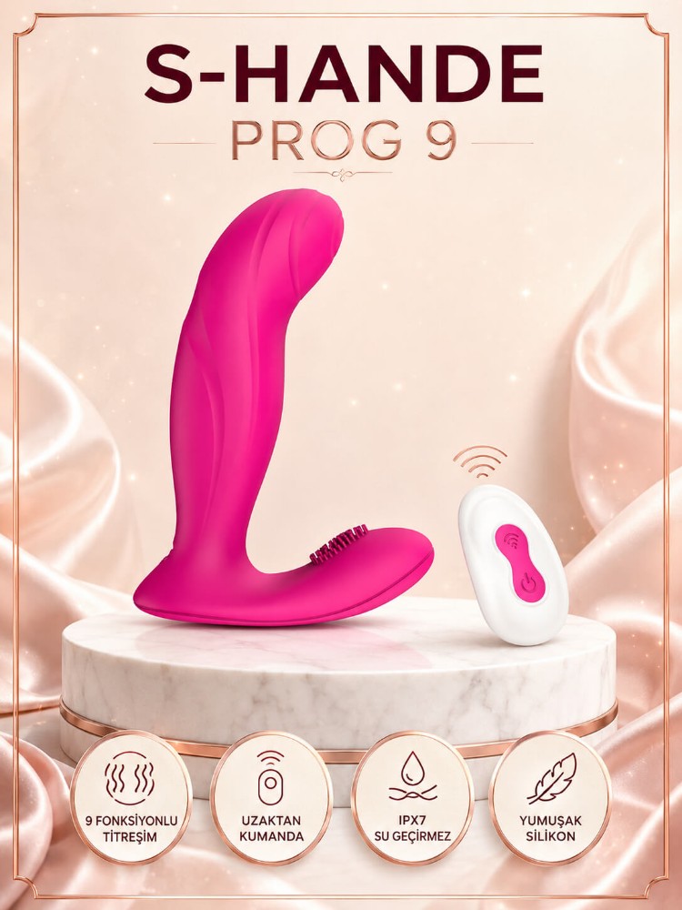 Prog 9 Fonksiyonlu Titreşimli G-Bölgesi ve Klitoris Uyarıcı Kumandalı Yumuşak Vibratör