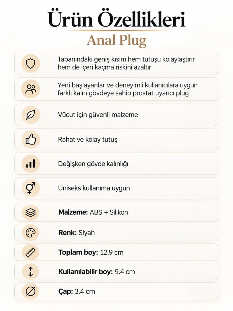 Pürüssüz Silikon Dokulu Bükülebilen Anal Plug