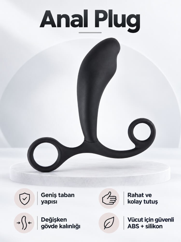 Pürüssüz Silikon Dokulu Bükülebilen Anal Plug