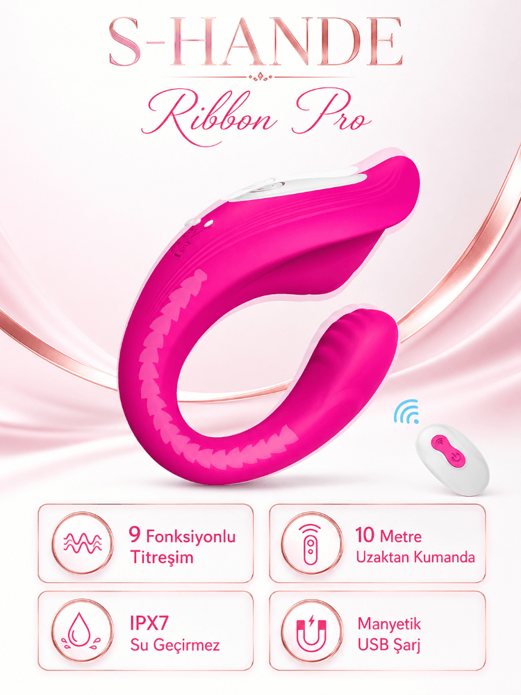 Ribbon Pro Kıkırdaklı Çiftlere Özel Kumandalı Giyilebilen 9 Modlu Titreşimli Vibratör