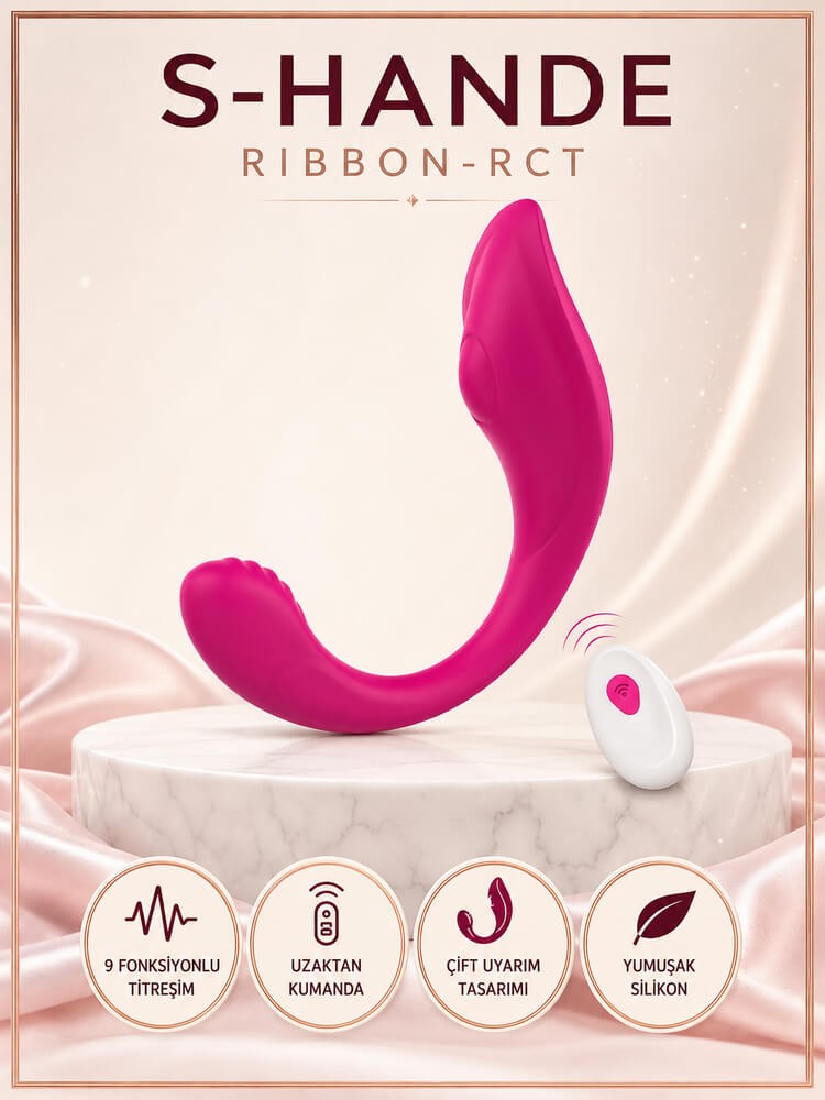 Ribbon-Rct Çiftlere Özel Kumandalı 9 Modlu Titreşimli Pembe Vibratör