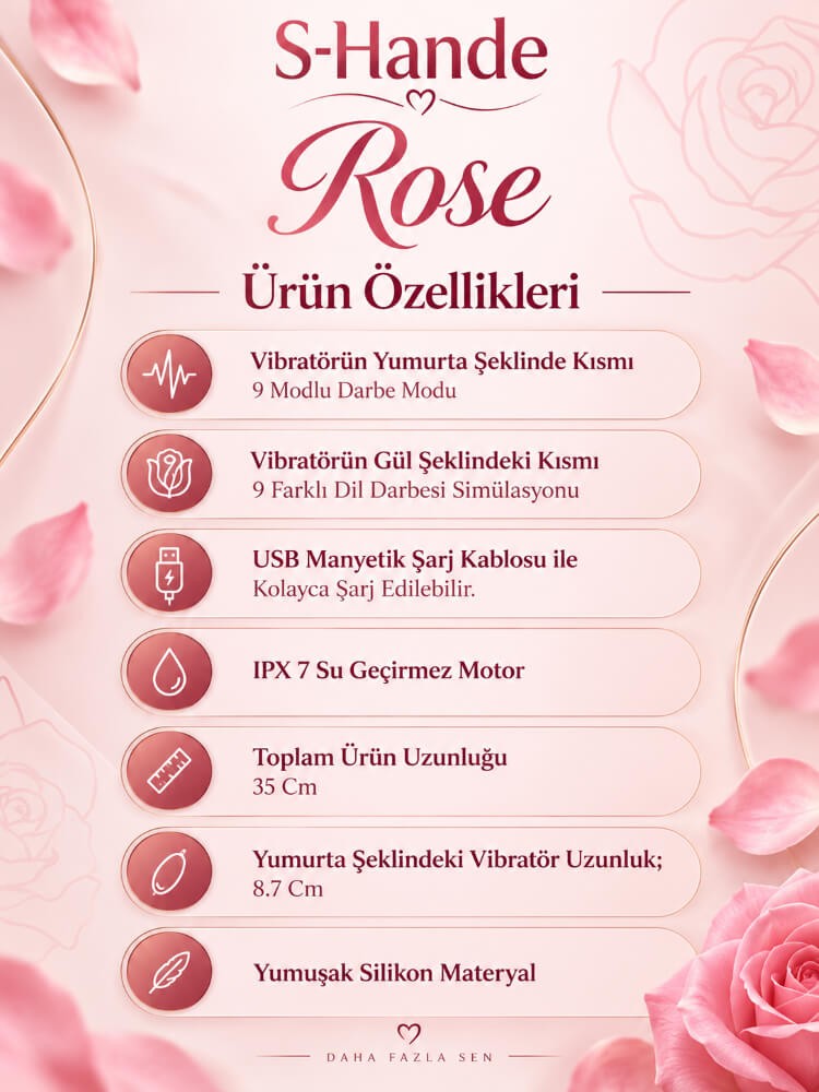 Rose Pro Mini Hareketli ve Dil Darbeli 2 Li Tasarım Vibratör