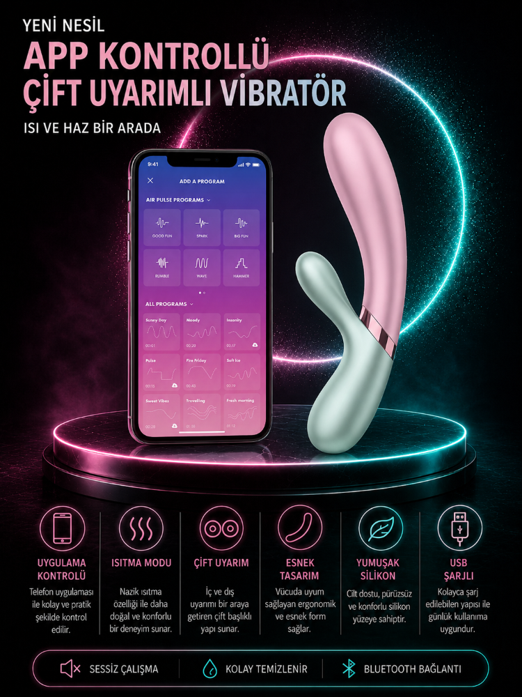 Satifyer Hot Lover Pink G-Bölgesi ve Klitoris Uyarıcı Telefon Kontrollü Isıtmalı Vibratör