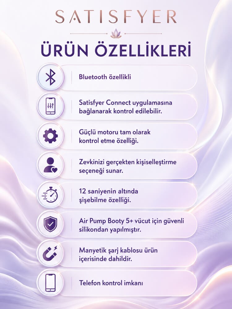 Satisfyer Air Pump Booty 5+ Red App Kontrol Ve Şişebilen&Titreşimli Vibratör