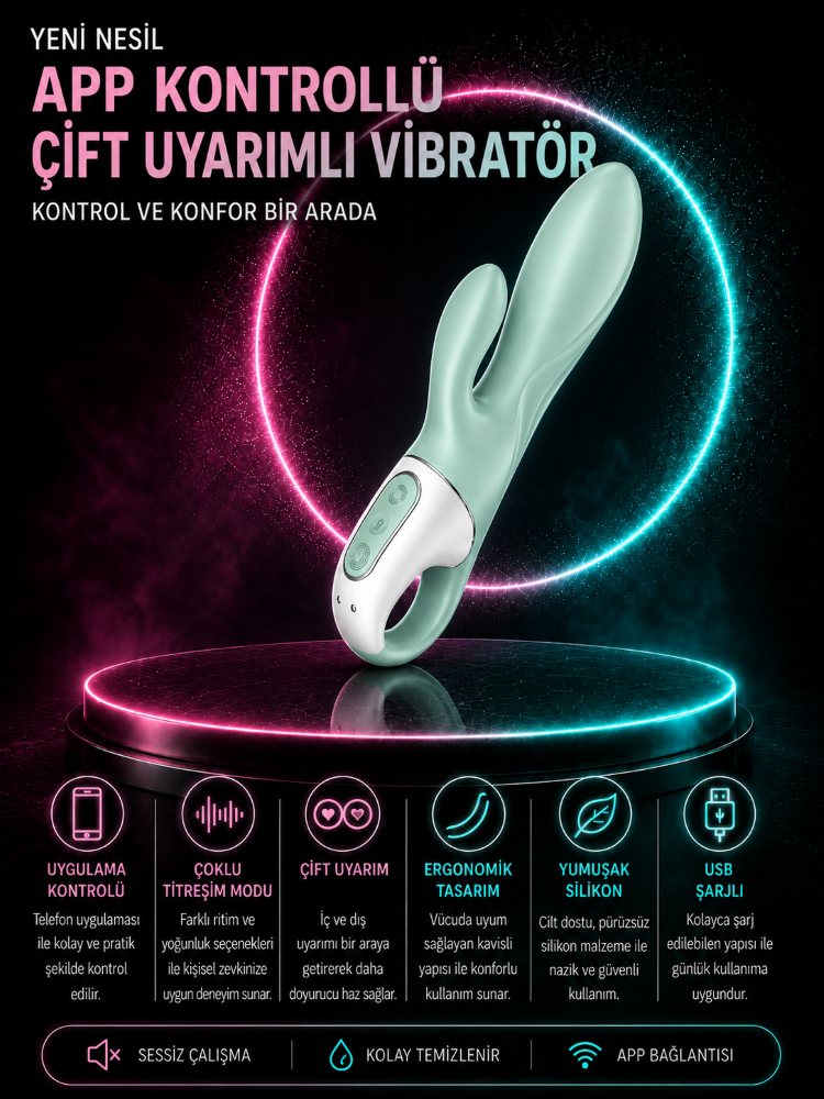 Satisfyer Air Pump Bunny 5+ Mint App Kontrollü Şişebilen&Titreşimli Rabbit Vibratör