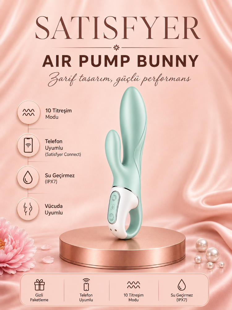 Satisfyer Air Pump Bunny 5+ Mint App Kontrollü Şişebilen&Titreşimli Rabbit Vibratör