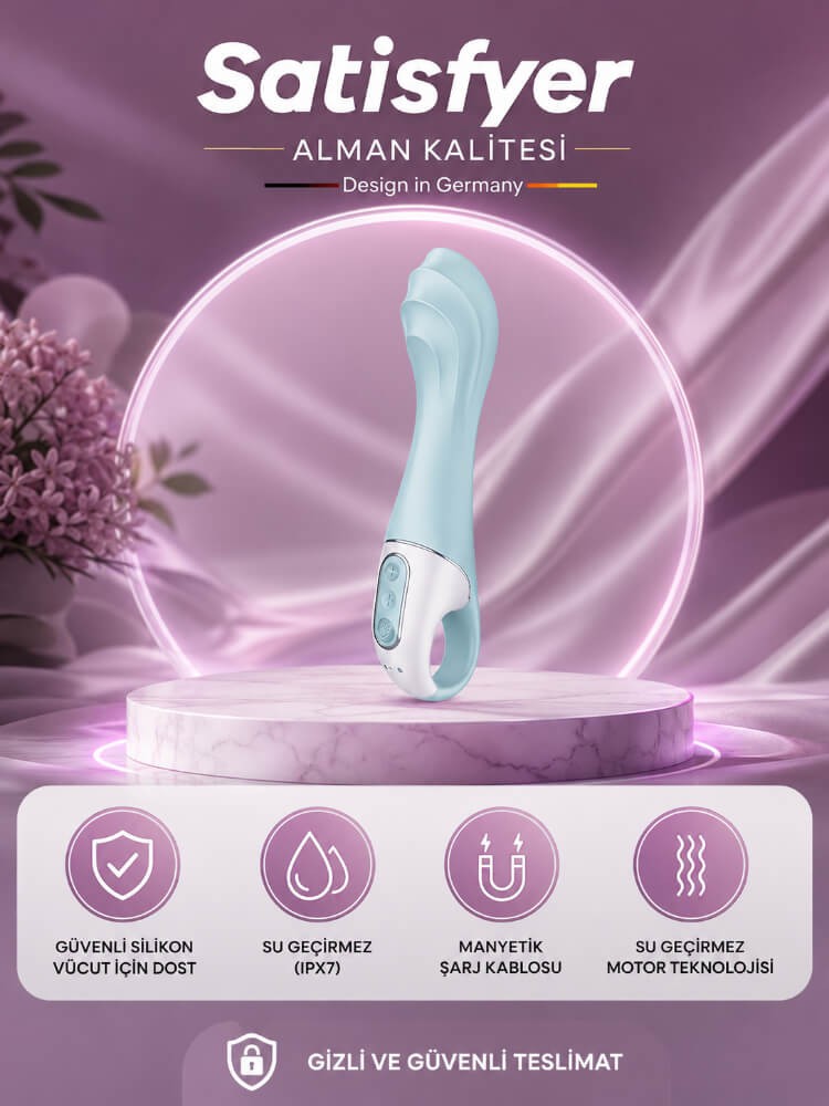Satisfyer Air Pump Vibrator 5+ Blue App kontrollü Şişebilen&Titreşimli Vibratör 