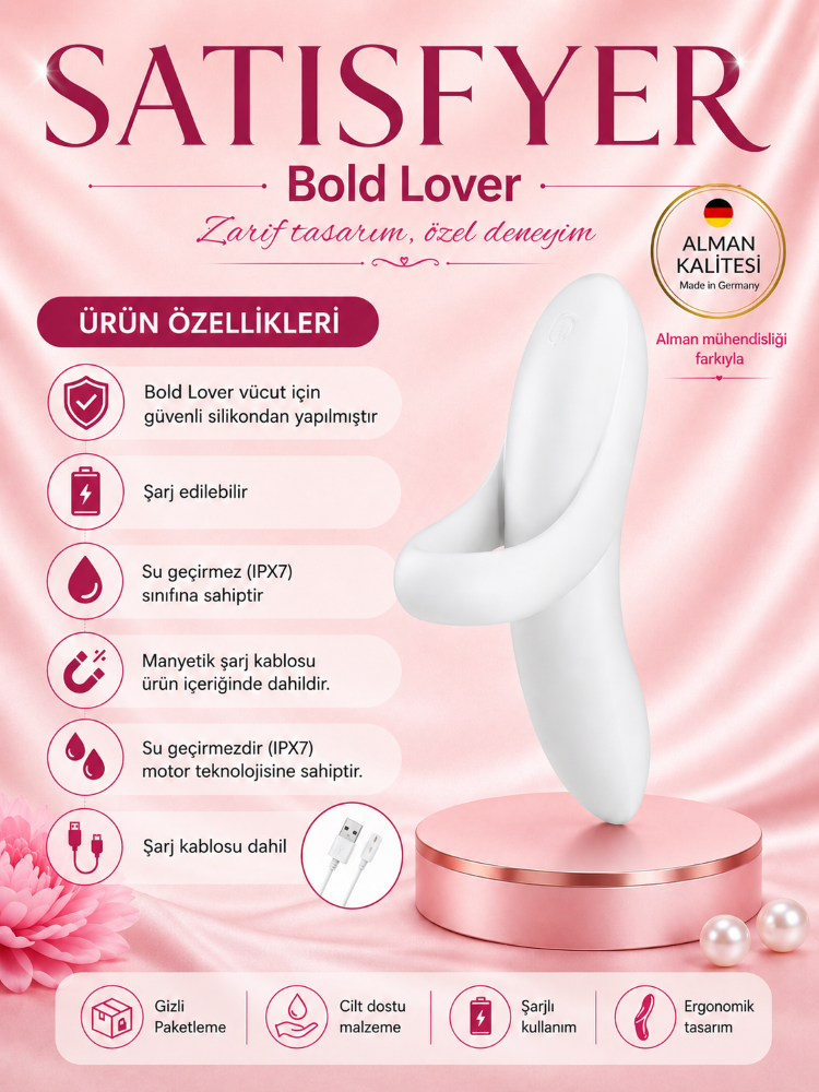 Satisfyer Bold Lover White 12 Farklı Titreşim Modlu Parmak Vibratörü 