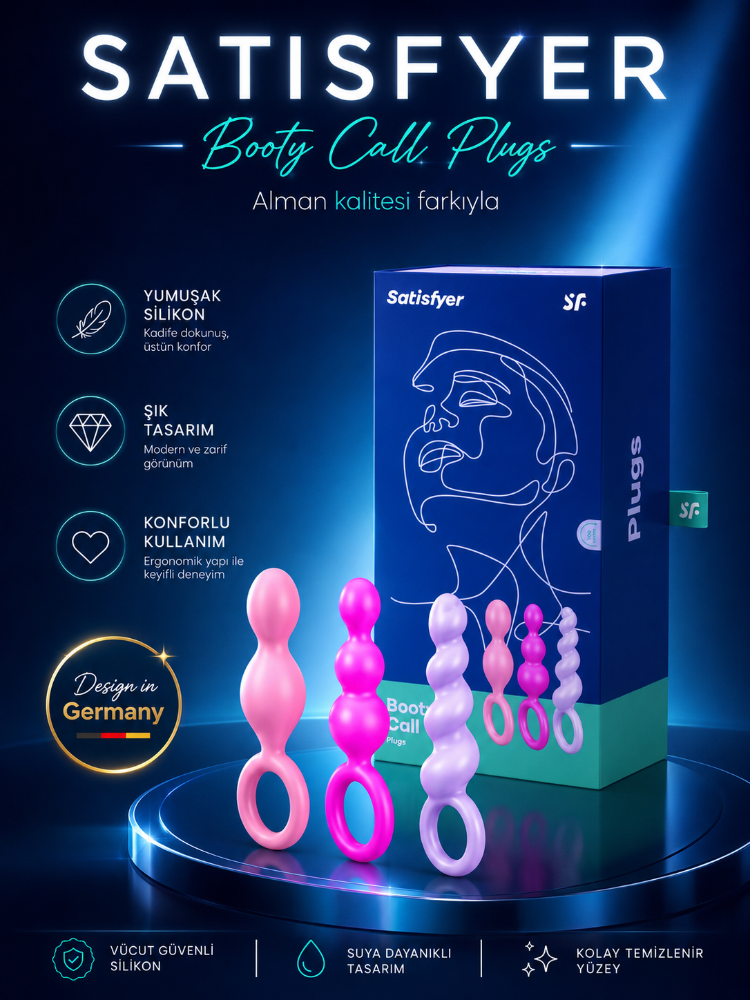 Satisfyer Booty Call Renkli Silikon 3 Lü Anal Set