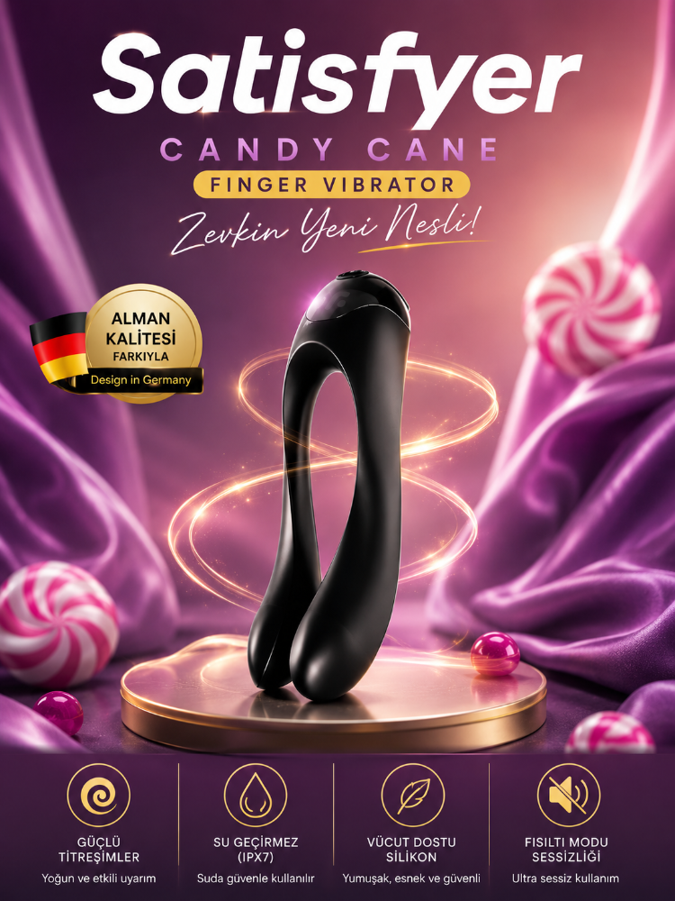 Satisfyer Candy Cane 12 Modlu Titreşimli Şeker Kamışı Parmak Vibratörü