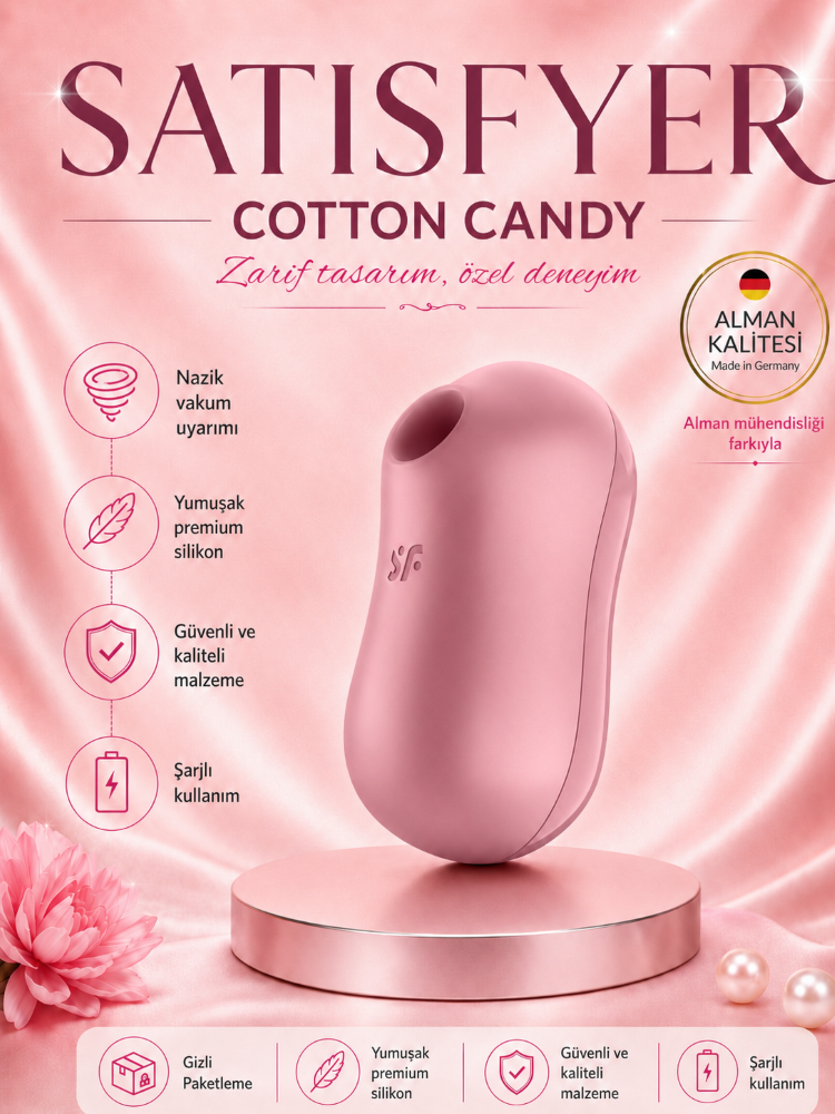 Satisfyer Cotton Candy Light Red Emişli&Titreşimli 2 Motorlu Vibratör